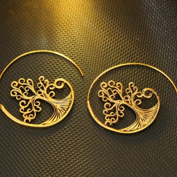 NEW boho tree swirl earrings - Picture 4 of 8